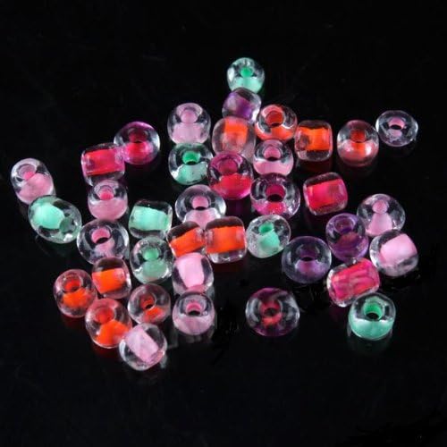 Tube Glass Mini Seed Bead Transparent Inner Purple In bulk 4mm 3000