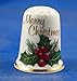 Porcelain China Thimble -- Merry Christmas