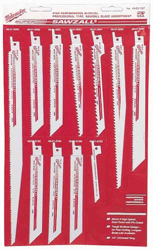 Milwaukee H7031 Sawzall Blade, 11 pc. Assortment