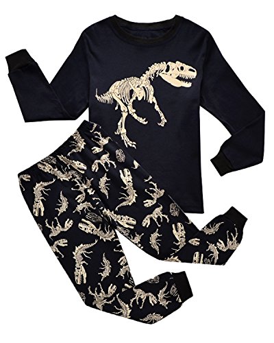 IF Pajamas Dinosaur Little Boys Long Sleeve Pajamas Sets 100% Cotton Clothes Toddler Kids Pjs 6T