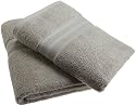 1888 Mills 100-Percent Organic Cotton Oversized Bath Towel Set of 2, Stone Gray