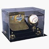 Baseball Hat & Ball Display Case Engraved with MLB Team Logo