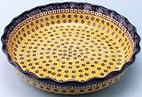 Polish Pottery Lg. Ruffled Pie Plate 2 1/2 H x 11 1/4 Diameter