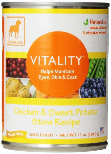 Dogswell Vitality for Dogs, Chicken & Sweet Potato Stew Recipe, 13-Ounce Cans (Pack of 12)