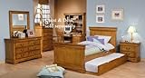 4pc Twin Size Bedroom Set Louis Philippe Style in Brown Finish