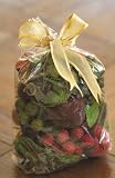 Frosted Assorted Fruit Bag, Filled with Grapes, Cherries, Sugar Plums. Fill a Bowl for a Festive Holiday Table Centerpiece.