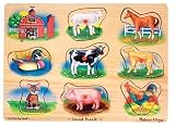 Wooden Farm Sound 8-piece Peg Puzzle