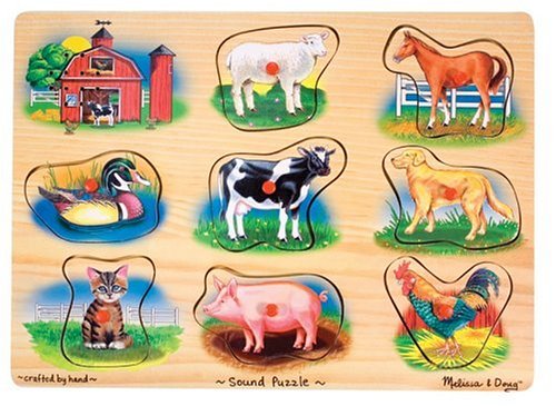 Childrens Toyshop  Toys : Melissa & Doug - Farm Sound Puzzle