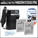 2 Pack Battery And Charger Kit For Nikon P100 P500 P510 Digital Camera Includes 2 Extended (1100 Mah) Replacement Nikon EN-EL5 Batteries + AC/DC Rapid Charger + LCD Screen Protectors + ButterflyPhoto MicroFiber Cleaning Cloth