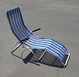 DELUX SAUNALIEGE RELAXLIEGE SAUNA LIEGE STRANDLIEGE SONNENLIEGE BLAU/WEI� NEU - 