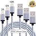 Sunnest Lightning Cable 3Pack 3FT 6FT 10FT iPhone Charger Cord Nylon Braided for iPhone 7 plus, 7, 6 plus, 6, SE, 6s, 6s plus, 5s 5c 5, iPad Mini, Air, iPad 5, iPod on iOS9