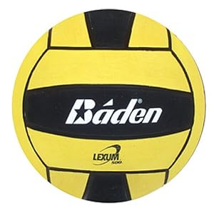 Baden Lexum Official Size 5 Deluxe Rubber Water Polo Ball, Black/Yellow