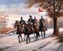 Civil War Blue Soldier On Horses Art Print Poster - 13x19