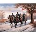 Civil War Blue Soldier On Horses Art Print Poster - 13x19