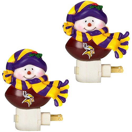 SC Sports Minnesota Vikings Snowman Night Light- Set of 2 Set of 2
