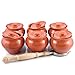 Stoneware Ramekins (Set of 6) & 1 Oven Fork - 16.9 fl oz (500 ml) - Clay Pots for Cooking