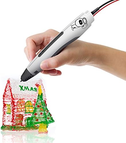 ETELIK Smart 3D Printing Pen Start Pack, Portable 3D Pen for Hobbyists, Crafters &amp; Artists, Children's 3D Model Printing &amp; Art Design, 3D Printer PLA Filaments Included (White)