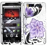 Violet Lily Hard Case Cover for Motorola Droid X X2 MB810 MB870