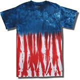 Tie Dye Mania Adult Red, White and Blue Flag Tie-Dye Short Sleeve T-Shirt