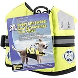 Paws Aboard Double XX-Small Designer Doggy Life Jacket, Neon Yellow