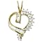 10K Yellow Gold Heart-Shaped Diamond Pendant Necklace