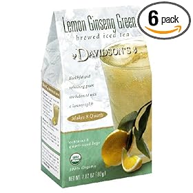 Davidson's Tea Brewed Iced Lemon Ginseng Green (Pack of 6)