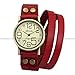 Ailisha Vintage Lady Women Korea Style Red Wrap Leather Strap Bracelet Bangle Watch WAA388