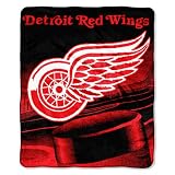 NHL Detroit Redwings 50-Inch-by-60-Inch Micro Raschel Plush Throw "Power Shot" Design