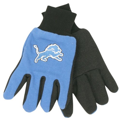 Detroit Lions 2-Tone Jersey Gloves (One Size Fits Most Ages 13+) - Blue / Black