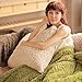 OJIA Deluxe Home Decorative Super Soft Plush Faux Fur Throw Pillow Cover Cushion Case (24 X 24 Inch, Beige)