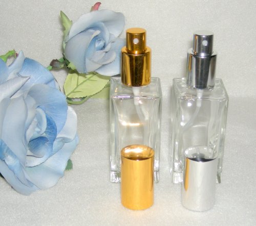 External hard drive:2 Empty Refillable Perfume Pump Spray Atomizer Glass Bottles 2 Oz. Or 50 Ml Each Silver & Gold