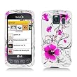 Snap on Hard Shell Case for LG LS670 Optimus S / U / V [Sprint, Virgin Mobile, US Cellular] (Purple Flowers)