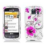 Snap on Hard Shell Case for LG LS670 Optimus S / U / V [Sprint, Virgin Mobile, US Cellular] (Purple Flowers)