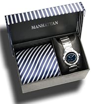 Manhattan Men's Tie and Watch Set #CM304167CRDW