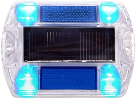 20 Pack Blue Polycarbonate Solar Powered Outdoor Road Stud Deck Dock Pool LED Light