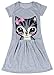 Wind Girl Little Girls' Summer Cat Cartoon Pattern Grey Dress(FBA)