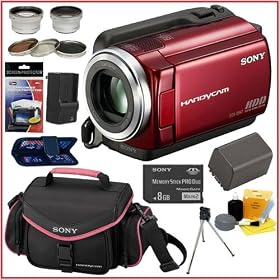 Sony DCR-SR47 60GB Hard Disk Drive Handycam® Camcorder (Red) + Deluxe Camcorder Accessory Kit