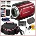 Sony DCR-SR47 60GB Hard Disk Drive Handycam&reg; Camcorder (Red) + Deluxe Camcorder Accessory Kit