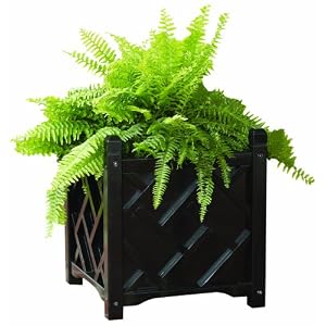 DMC Products Chippendale 18-Inch Square Solid Wood Planter, Black by 