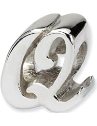 Reflection Beads Silver Letter Q Script Alphabet Bead