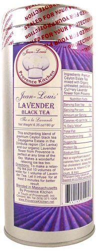 Provence Lavender Gourmet Tea, loose tea in tin, 6.35 oz (180 gr) premium all natural by TOP