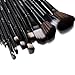Glow 12 makeup brushes set (12 make up brush set with faux leather case, Black)