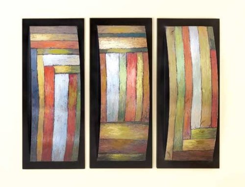 Kitchen: Exclusive Contemporary Style Painted Wood Wall Art in Set of 3
