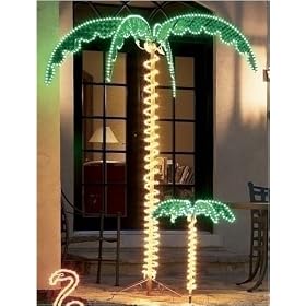 Cheap Price 7' Tropical Lighted Holographic Rope Light Palm Tree