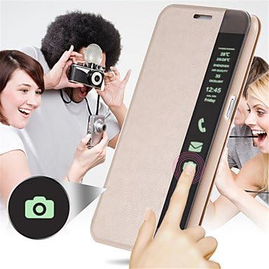 Smart View Function Back Shell With QR Code Leather Case Flip Cover Holster For Huawei honor 4X ( Color : Blue )