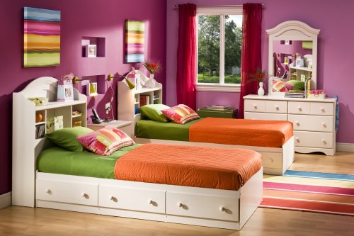 South Shore Furniture, Summer Breeze Collection, Twin Mates Bed 39