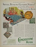 1930 Color Ad Congoleum Rug Du Barry Floor Living Room - Original Print Ad