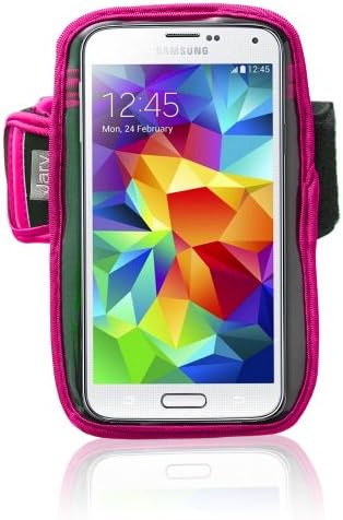 Jarv Sports Running Armband for Sony Xperia Z1s, Nexus 5, Samsung Galaxy S4, S5, Note 2, Note 3 and Note 4 fits phones with screens from 4.5 to 5.7 Inches-Pink