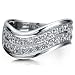 Sterling Silver 925 Cubic Zirconia CZ Multi Strand Wave Ring Band - Nickel Free Fashion Right Hand R