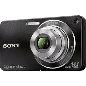 Sony DSCW350B Cyber-shot Digital Camera - Black (14.1 MP, 4x Optical Zoom) 2.7 inch LCD